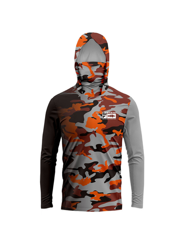 Vyrų žvejybos Hoodie su gobtuvu – greitas džiovinimas, kvėpuojantis, UV apsauga, drėgmės valdymas, pieno šilko audinys