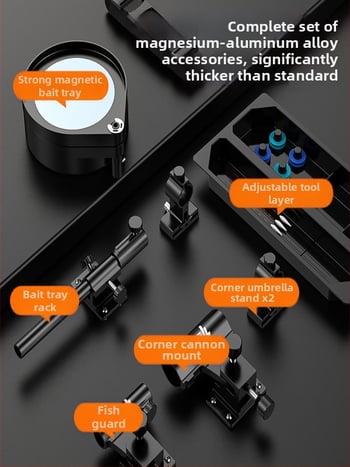 Makšķerēšanas kaste ar riteņiem, ultra viegla, daudzfunkcionāls aprīkojums makšķerēšanai, ABS, ietilpība 25–32 L