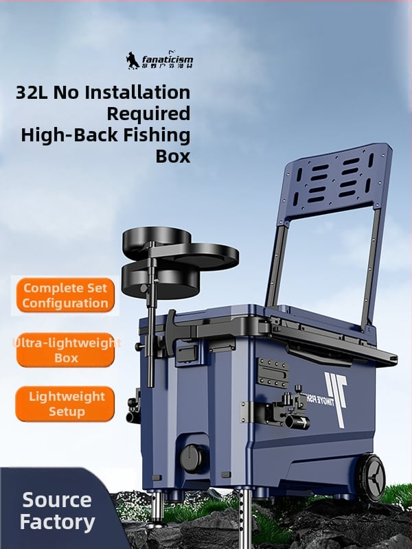 Makšķerēšanas kaste ar riteņiem, ultra viegla, daudzfunkcionāls aprīkojums makšķerēšanai, ABS, ietilpība 25–32 L