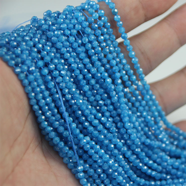 Mărgele rotunde, fațetate, cu gaură dreaptă – mărgele spacer semi-finish pentru bijuterii DIY (colier și brățară)