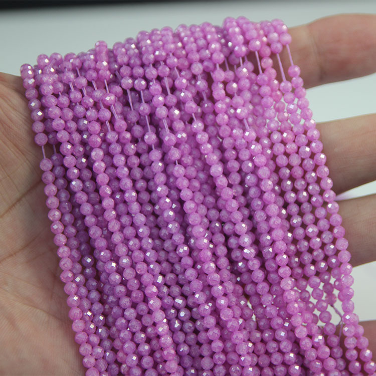 Mărgele rotunde, fațetate, cu gaură dreaptă – mărgele spacer semi-finish pentru bijuterii DIY (colier și brățară)