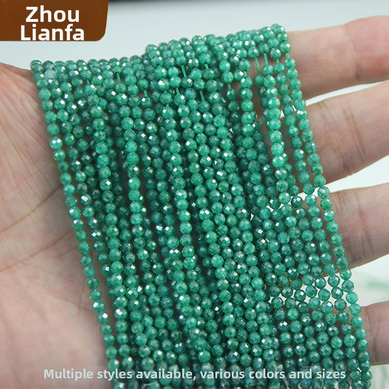 Fasetované okrúhle korálky s priamym otvorom – čiastočne hotové spacer korálky pre DIY šperky (náhrdelník a náramok)