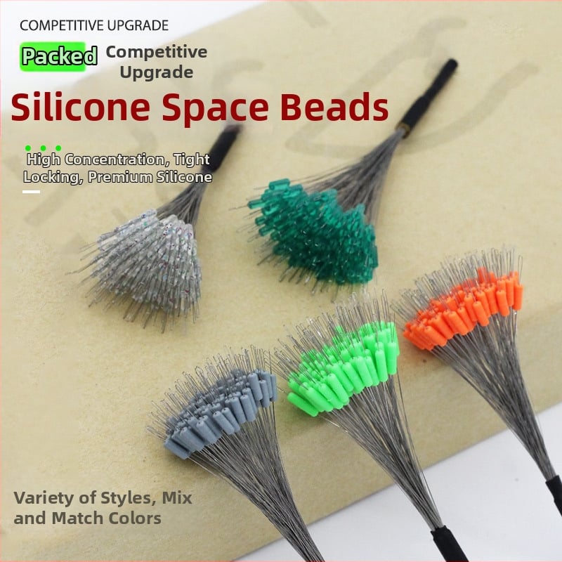 Silicone zvejas pērles – pret savēršanos, pastiprinātas dziļā zvejā (materiāls: silikons; iepakojums 100 gab.)