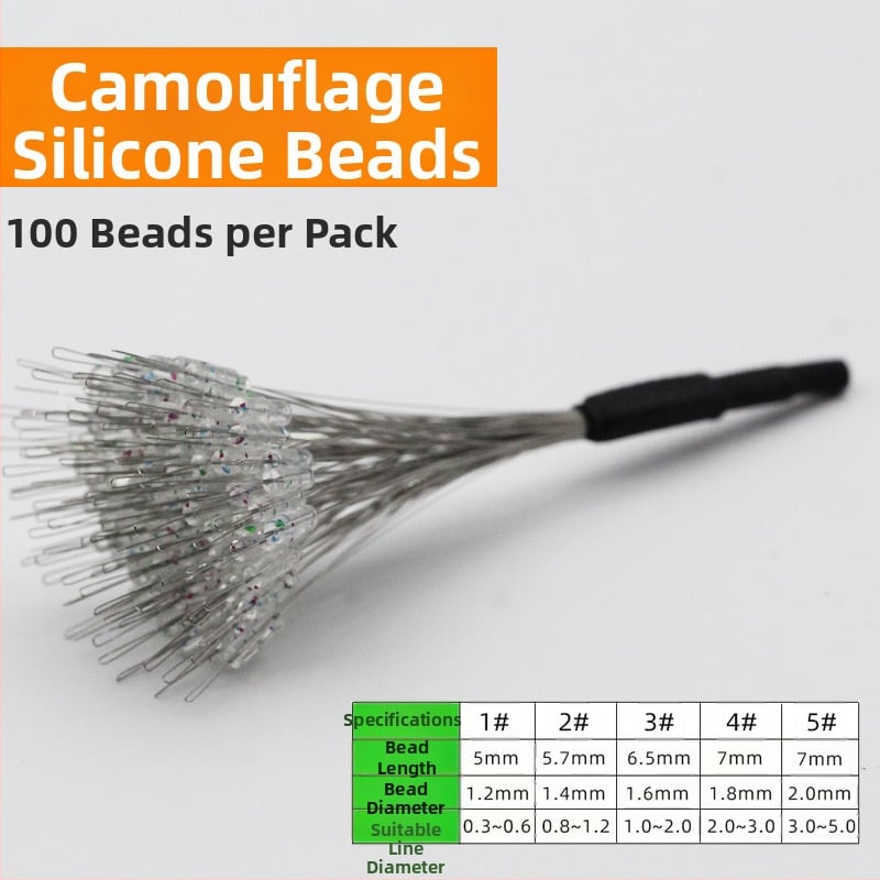 Silicone zvejas pērles – pret savēršanos, pastiprinātas dziļā zvejā (materiāls: silikons; iepakojums 100 gab.)