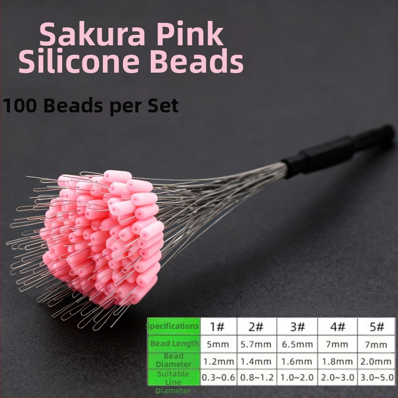 Silicone zvejas pērles – pret savēršanos, pastiprinātas dziļā zvejā (materiāls: silikons; iepakojums 100 gab.)