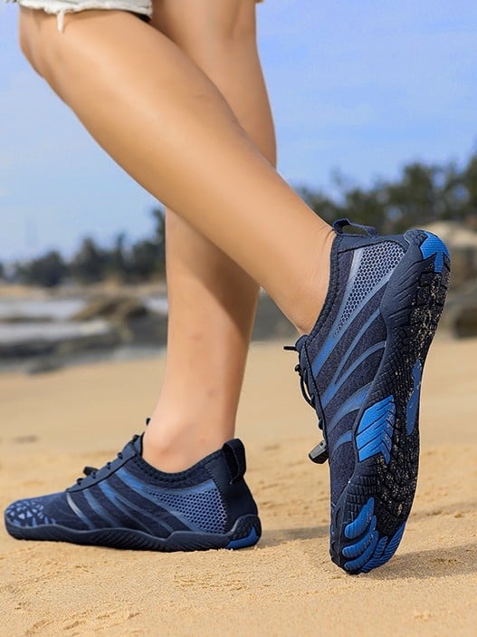 Ūdens kurpes ar pieciem pirkstiem upes izpētei – Universālas, zemais augšējais, pretslīdējoša gumijas zole, augšdaļā gaisa slānis