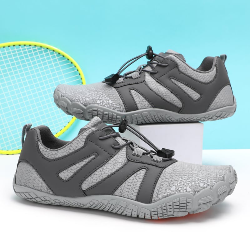 Unisex penkių pirštų žygiavimo batai, kvėpuojantis vidus iš tinklo, žemas viršus, užtrauktis su elastine juosta, atspari guminei padas