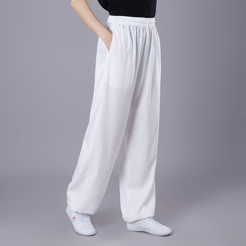 Tai Chi hlače za unisex — prozračne tkanine s Lycra, vinilon 1%, podstava od lana, za trening borilačkih vještina