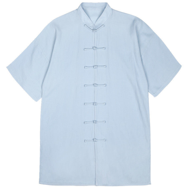 Muški ljetni Tai Chi/Kung Fu trening komplet - pamuk-linen tkanina, kratki rukav, pamuk podstava, za borilačke vještine