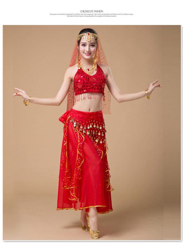 Suaugusiųjų moterų pilvo šokių kostiumas — vientisas spalva, 120D encrypted chiffon, poliesterio 80% + 10% antrinis komponentas, pamušalas 10%