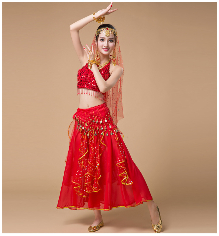 Suaugusiųjų moterų pilvo šokių kostiumas — vientisas spalva, 120D encrypted chiffon, poliesterio 80% + 10% antrinis komponentas, pamušalas 10%