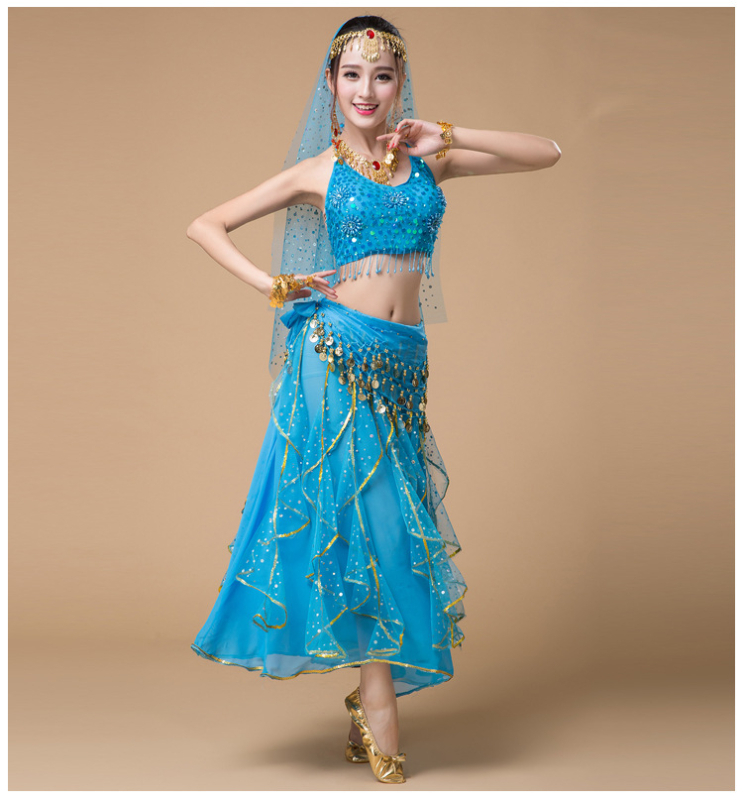 Suaugusiųjų moterų pilvo šokių kostiumas — vientisas spalva, 120D encrypted chiffon, poliesterio 80% + 10% antrinis komponentas, pamušalas 10%