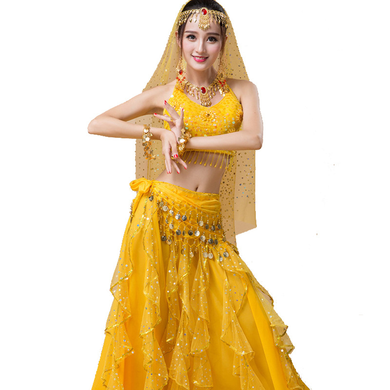 Suaugusiųjų moterų pilvo šokių kostiumas — vientisas spalva, 120D encrypted chiffon, poliesterio 80% + 10% antrinis komponentas, pamušalas 10%