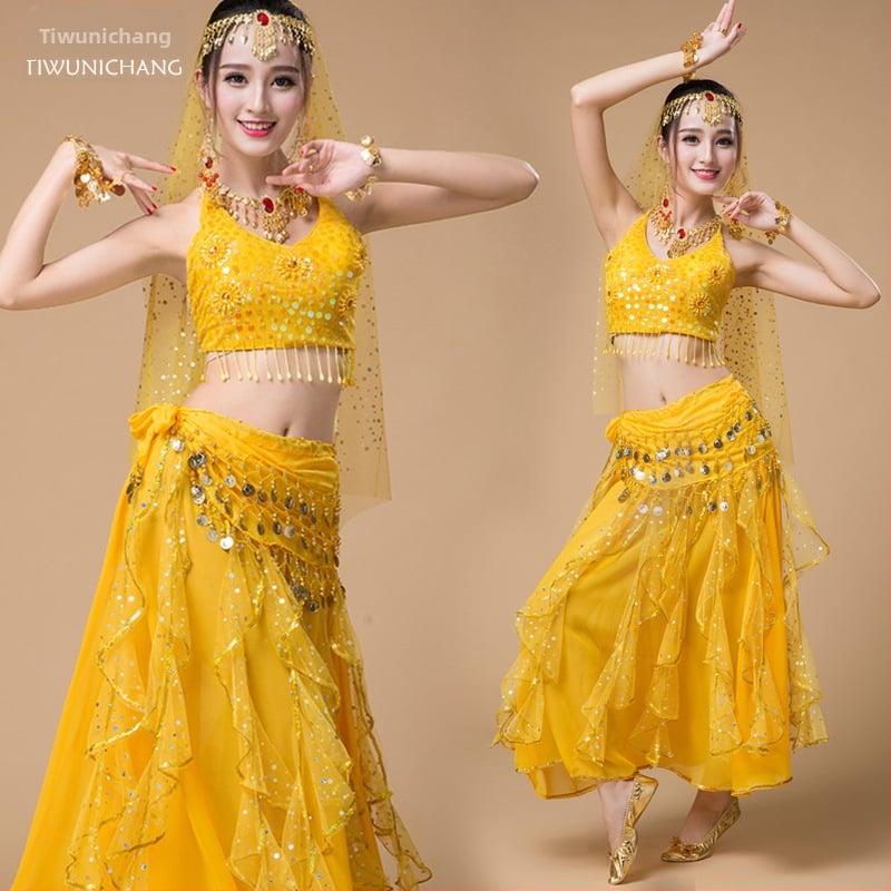 Suaugusiųjų moterų pilvo šokių kostiumas — vientisas spalva, 120D encrypted chiffon, poliesterio 80% + 10% antrinis komponentas, pamušalas 10%