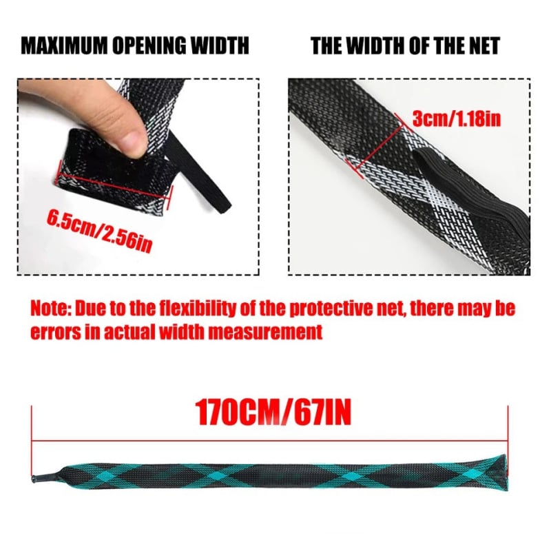 Rocklure makšķerēšanas somiņa ar pavadu, teleskopisks tīkla aizsarglādiņš, PET materiāls