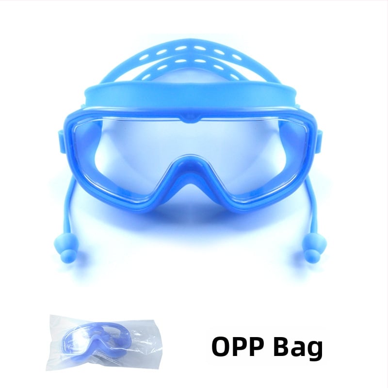 Γυαλιά κολύμβησης με μεγάλους φακούς, αντιθαμβωτικά, αδιάβροχα, PC φακοί, για ενήλικες, σετ με κλιπ μύτης και σκουφάκι κολύμβησης