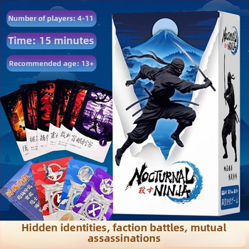 Joc de cărți pentru bord: Ninja Night Kill, Comoara Inca, joc casual de petrecere pentru construire de echipă și cooperare în multiplayer, din hârtie