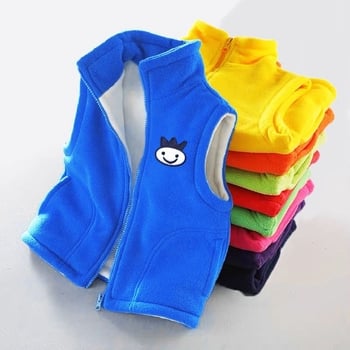 Gyermekek kapucnis mellény fleece-betétes és vastított, csíkos mintázat, karcsú szabás