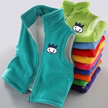 Gyermekek kapucnis mellény fleece-betétes és vastított, csíkos mintázat, karcsú szabás