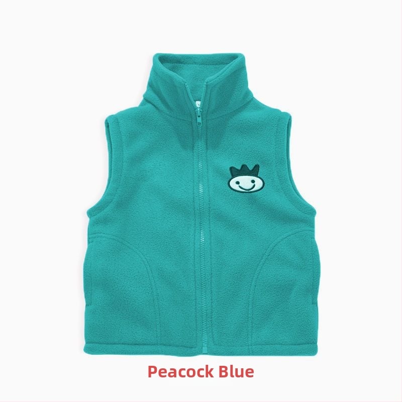 Gyermekek kapucnis mellény fleece-betétes és vastított, csíkos mintázat, karcsú szabás