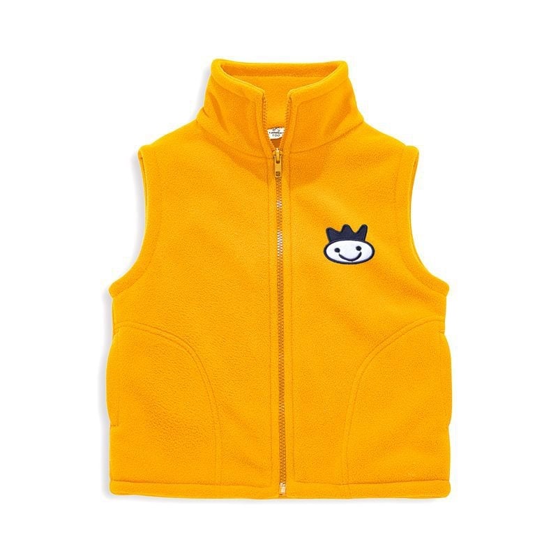 Gyermekek kapucnis mellény fleece-betétes és vastított, csíkos mintázat, karcsú szabás