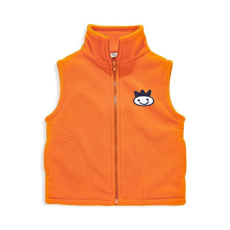 Gyermekek kapucnis mellény fleece-betétes és vastított, csíkos mintázat, karcsú szabás