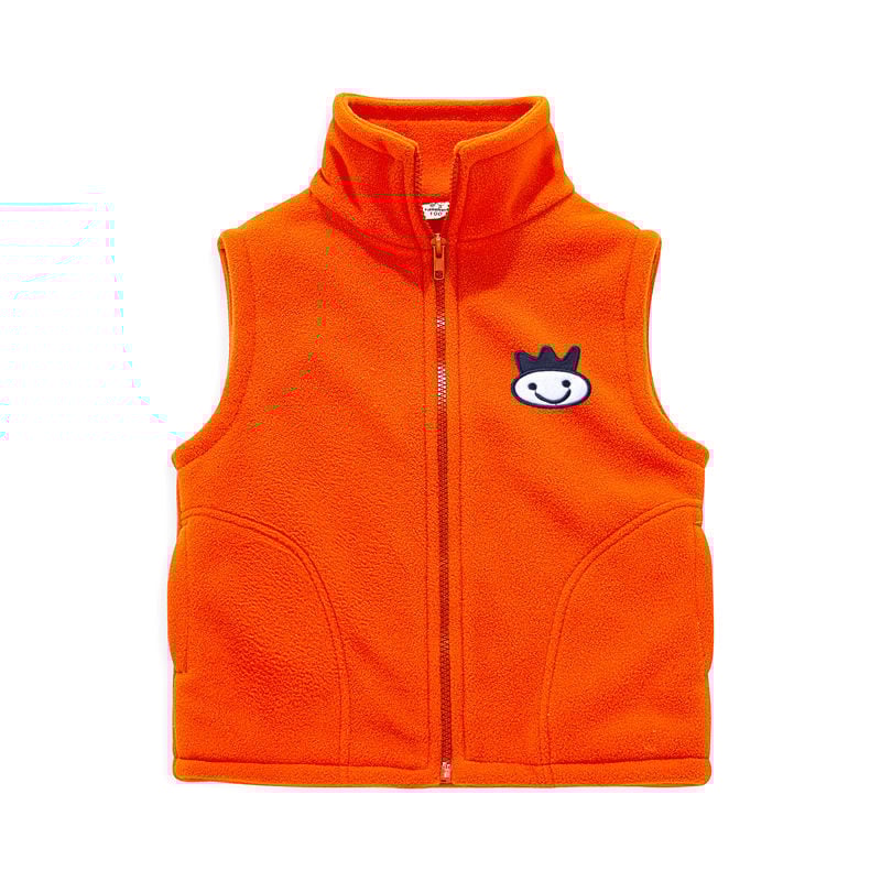 Gyermekek kapucnis mellény fleece-betétes és vastított, csíkos mintázat, karcsú szabás