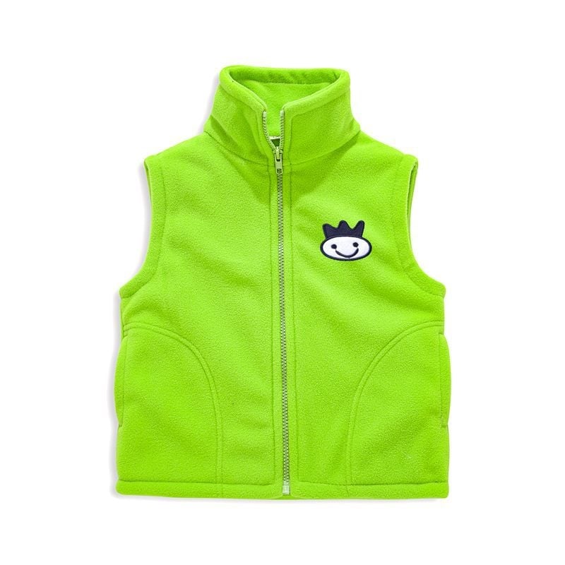 Gyermekek kapucnis mellény fleece-betétes és vastított, csíkos mintázat, karcsú szabás