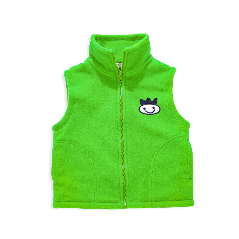 Gyermekek kapucnis mellény fleece-betétes és vastított, csíkos mintázat, karcsú szabás