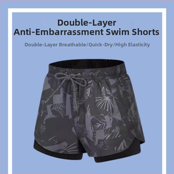 Vīriešu peldkostīms bokseru stilā ar divslāņu konstrukciju, ātri žūstoši, plus izmērs