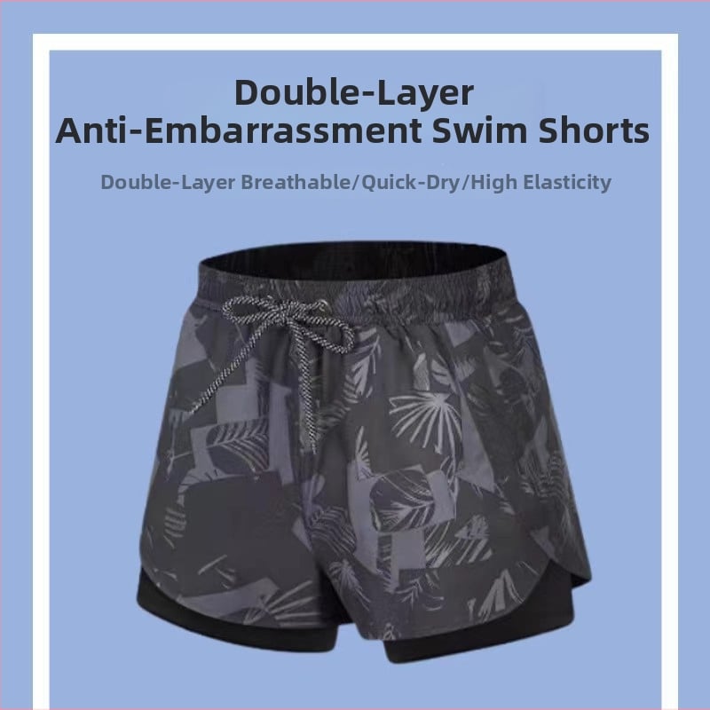 Vīriešu peldkostīms bokseru stilā ar divslāņu konstrukciju, ātri žūstoši, plus izmērs