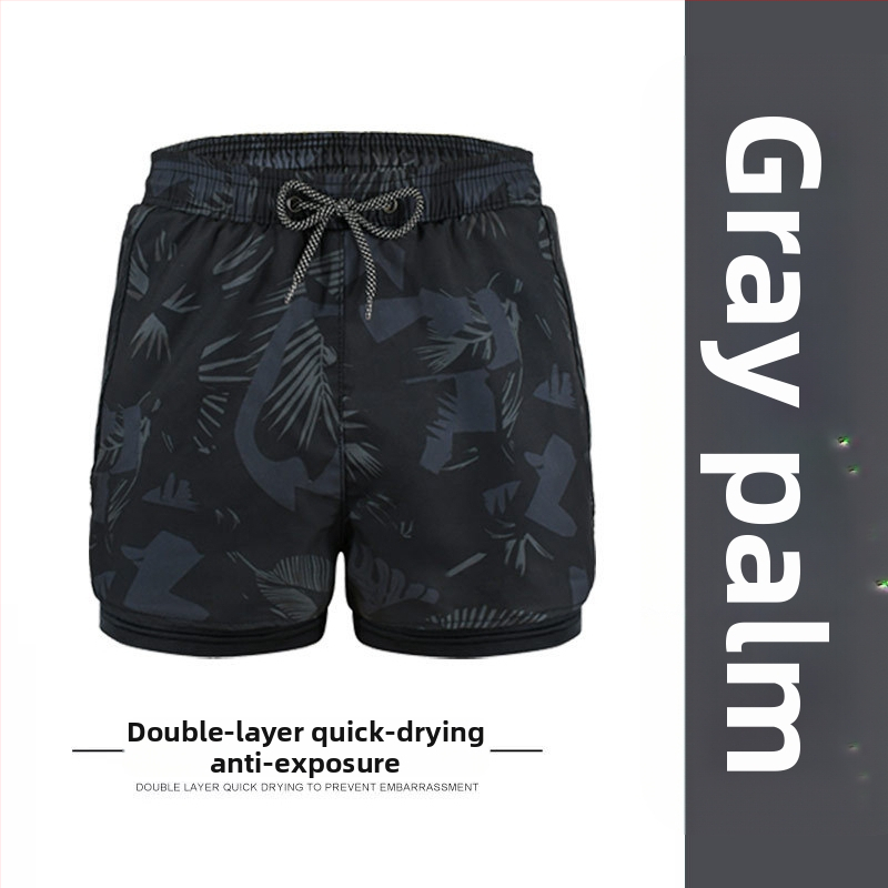 Vīriešu peldkostīms bokseru stilā ar divslāņu konstrukciju, ātri žūstoši, plus izmērs