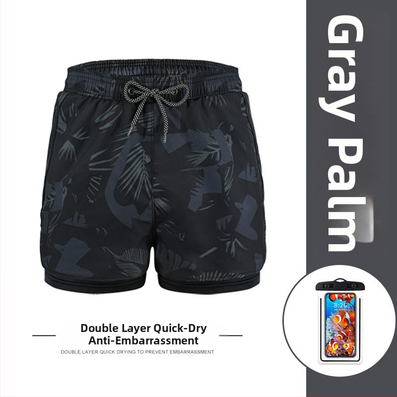 Vīriešu peldkostīms bokseru stilā ar divslāņu konstrukciju, ātri žūstoši, plus izmērs