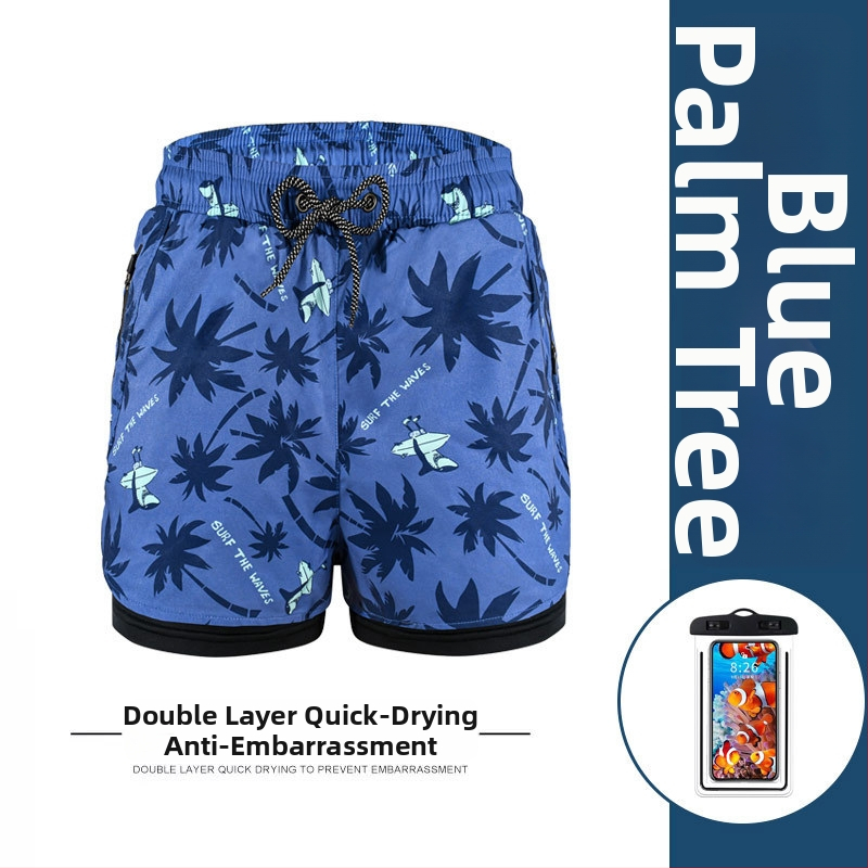 Vīriešu peldkostīms bokseru stilā ar divslāņu konstrukciju, ātri žūstoši, plus izmērs