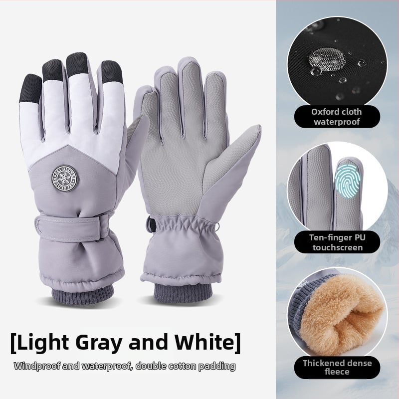 Slēpošanas cimdi no Oxford auduma, silti, ūdensnecaurlaidīgi, ar skārienjutīgu ekrānu