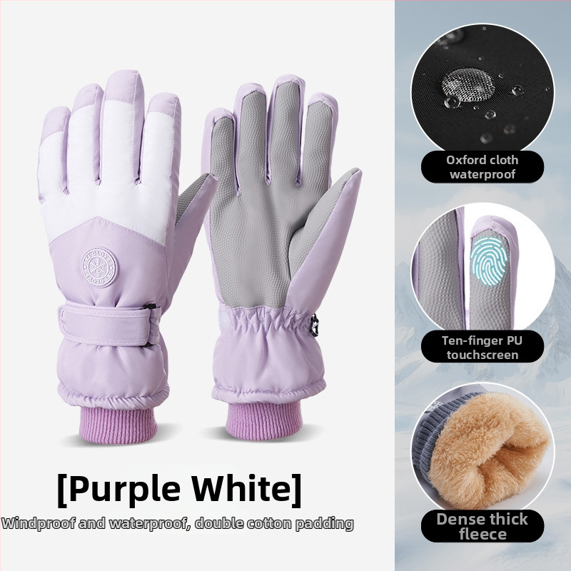 Slēpošanas cimdi no Oxford auduma, silti, ūdensnecaurlaidīgi, ar skārienjutīgu ekrānu