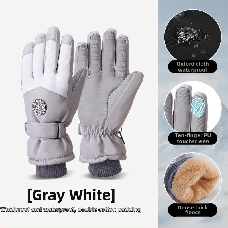 Slēpošanas cimdi no Oxford auduma, silti, ūdensnecaurlaidīgi, ar skārienjutīgu ekrānu