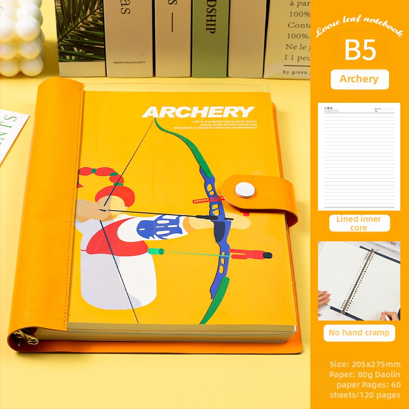 Mīksta vāka piezīmju grāmata ar noņemamiem lapām B5, 8 caurumiem, 60 lapu, Daolin papīrs