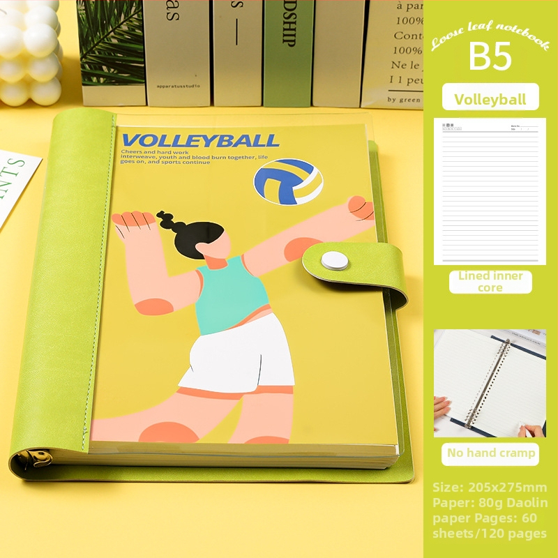 Mīksta vāka piezīmju grāmata ar noņemamiem lapām B5, 8 caurumiem, 60 lapu, Daolin papīrs