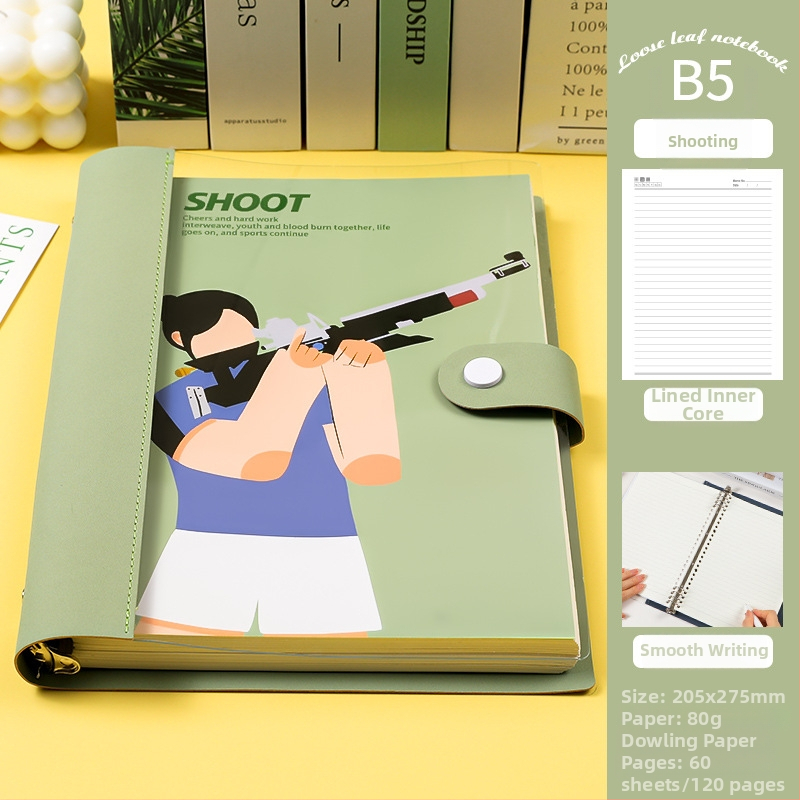 Mīksta vāka piezīmju grāmata ar noņemamiem lapām B5, 8 caurumiem, 60 lapu, Daolin papīrs