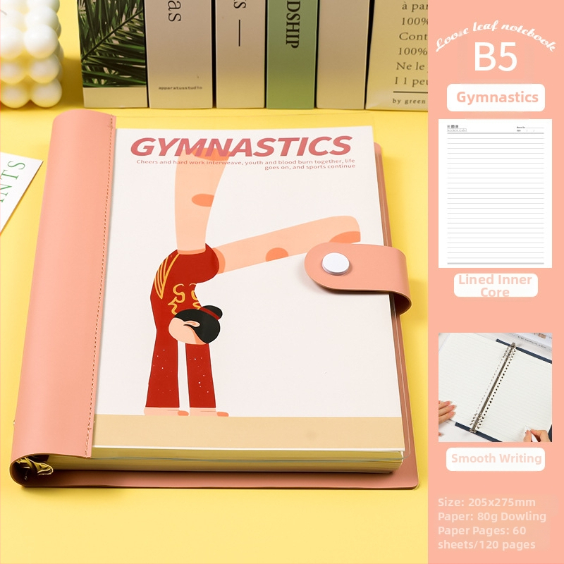 Mīksta vāka piezīmju grāmata ar noņemamiem lapām B5, 8 caurumiem, 60 lapu, Daolin papīrs