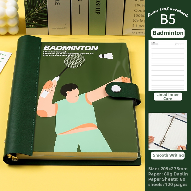 Mīksta vāka piezīmju grāmata ar noņemamiem lapām B5, 8 caurumiem, 60 lapu, Daolin papīrs