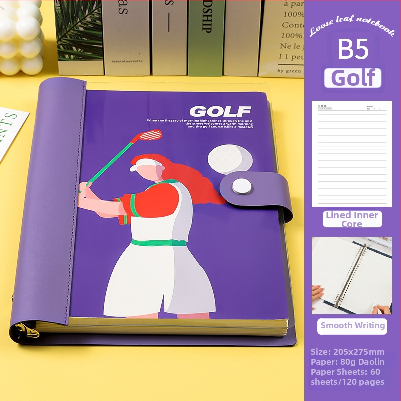 Mīksta vāka piezīmju grāmata ar noņemamiem lapām B5, 8 caurumiem, 60 lapu, Daolin papīrs