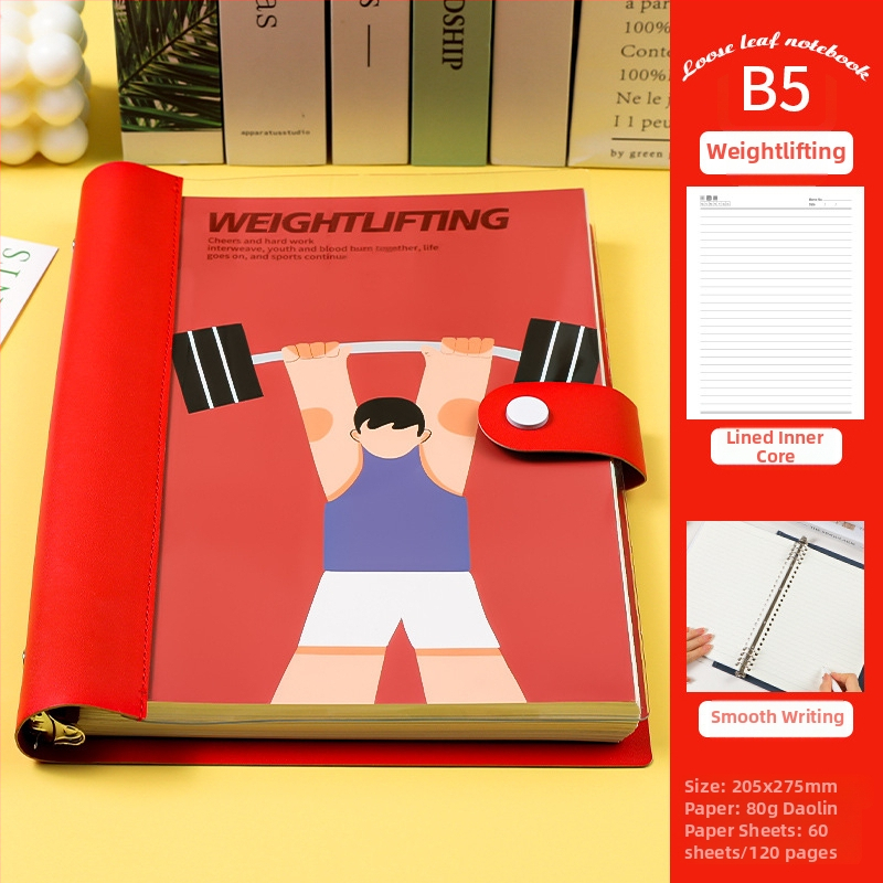 Mīksta vāka piezīmju grāmata ar noņemamiem lapām B5, 8 caurumiem, 60 lapu, Daolin papīrs