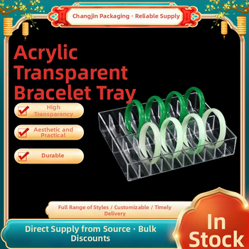 Visu vienā rotaslietu displeja statīvs ar caurspīdīgu akrila korpusu un koka pamatu, vienu līmeni, augstas kvalitātes stils