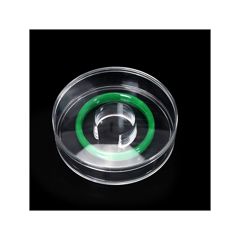 Visu vienā rotaslietu displeja statīvs ar caurspīdīgu akrila korpusu un koka pamatu, vienu līmeni, augstas kvalitātes stils