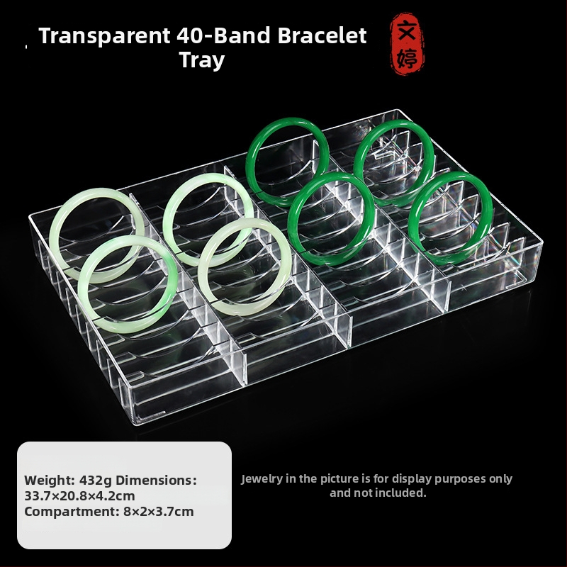 Visu vienā rotaslietu displeja statīvs ar caurspīdīgu akrila korpusu un koka pamatu, vienu līmeni, augstas kvalitātes stils