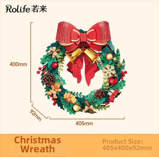 Дървена DIY коледна джинджифенова къщичка със миниатюрна сцена и блокчета — за възраст 15–35, марка Robotime