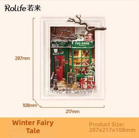 Дървена DIY коледна джинджифенова къщичка със миниатюрна сцена и блокчета — за възраст 15–35, марка Robotime