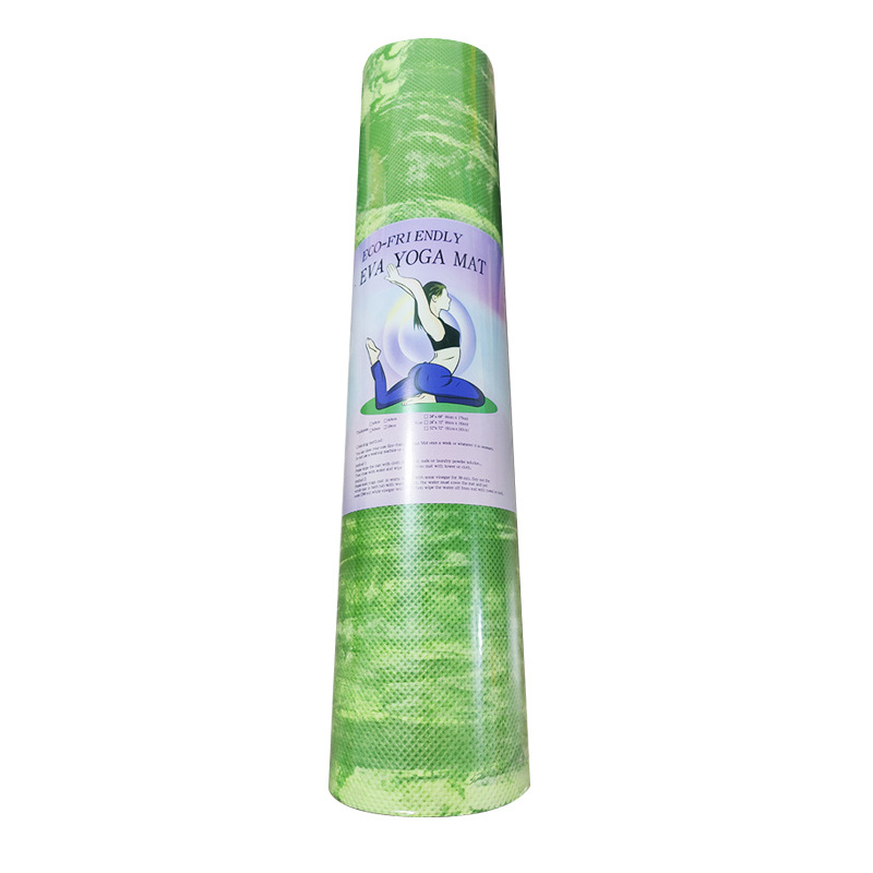 EVA jogas paklājs ar reljefa kamuflāžas rakstu, biezums 3–10 mm, pretslīdēšanas un mitrumizturīgs, piemērots jogai, fitnessam un dejām